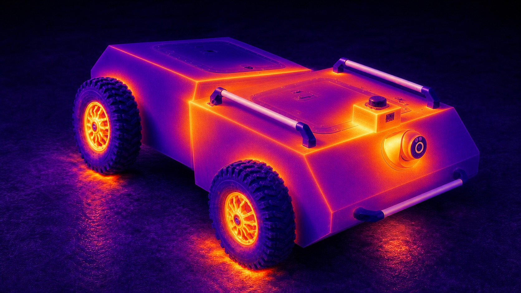 Qualitative thermal visualisation of broader heat spreading across a hypothetical steel-shell FLEX control