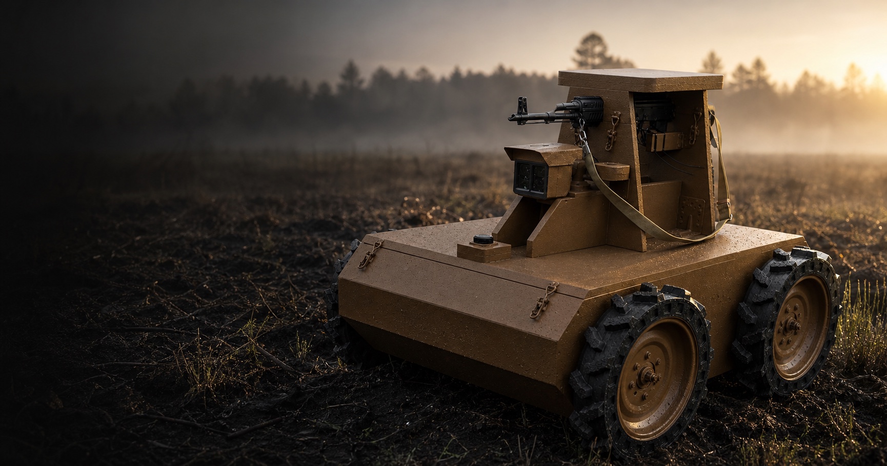 HARDY ARGUS unmanned ground vehicle in a field configuration