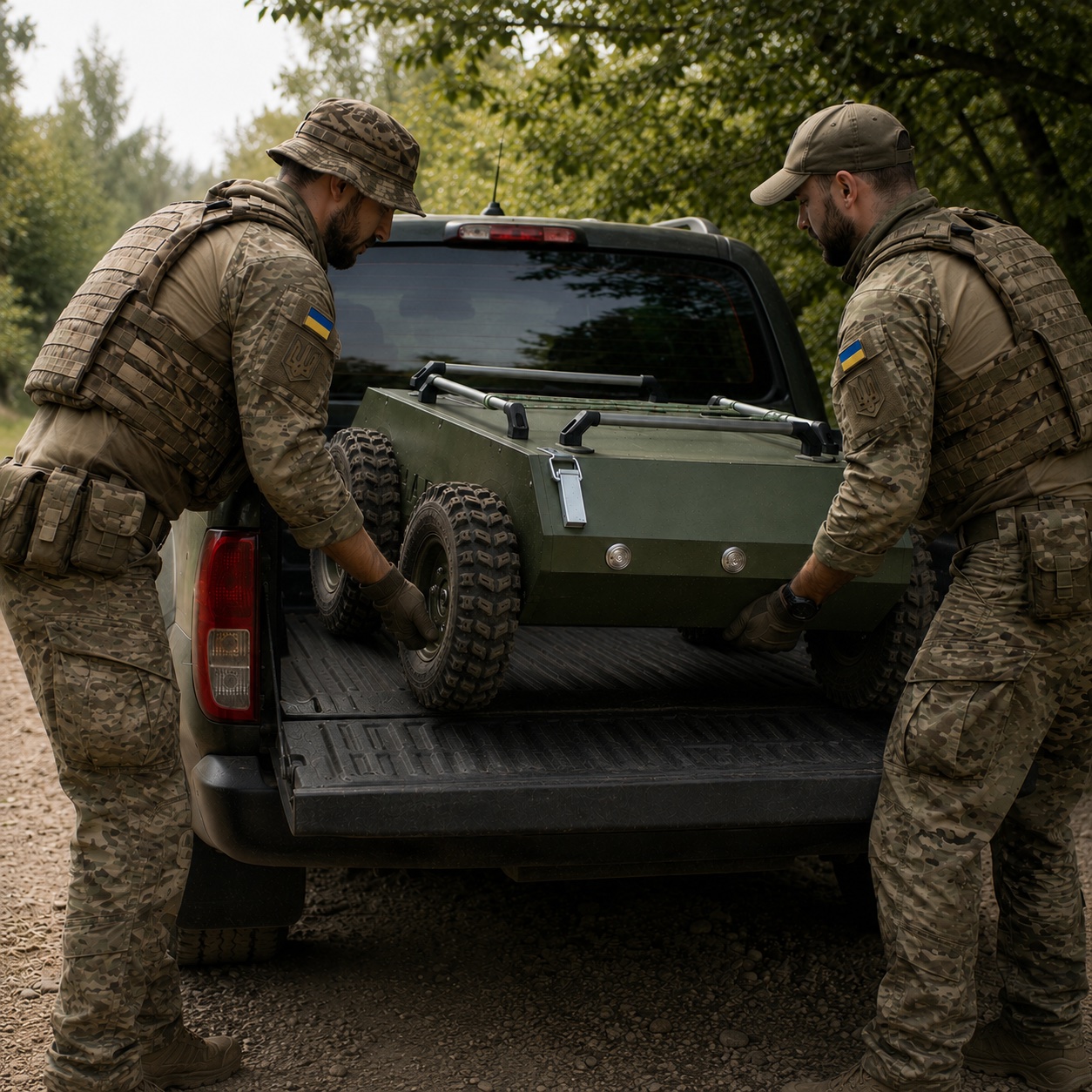 Команда переносить компактний НРК HARDY МУЛ у кузов автомобіля
