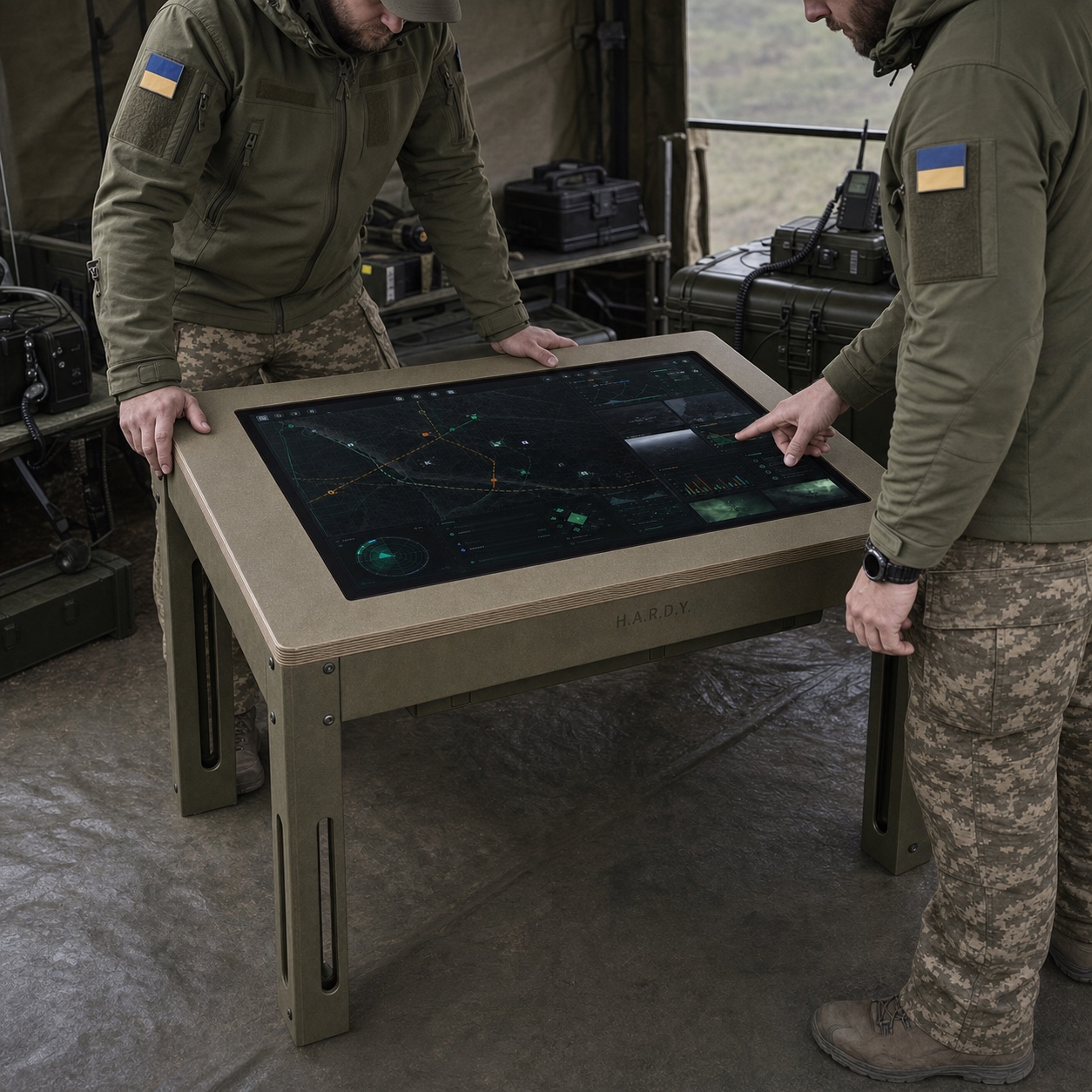 Операторська робота з горизонтальною наземною станцією керування HARDY GCS 32 у польовому командному пункті