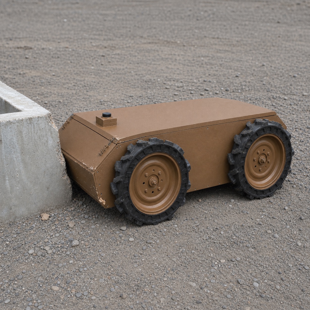 Qualitative view of local collision damage on the HARDY ARGUS plywood-composite body
