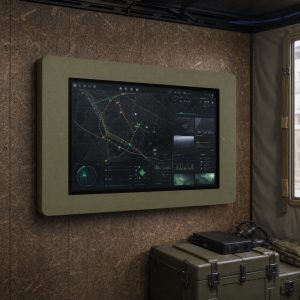 HARDY COMMAND SURFACE 40 — компактна настінна інтерактивна панель у фанерному корпусі з покриттям Raptor