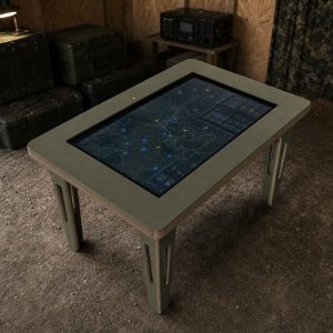 HARDY COMMAND SURFACE 43 — інтерактивний стіл у корпусі з фанери з оливковим покриттям Raptor