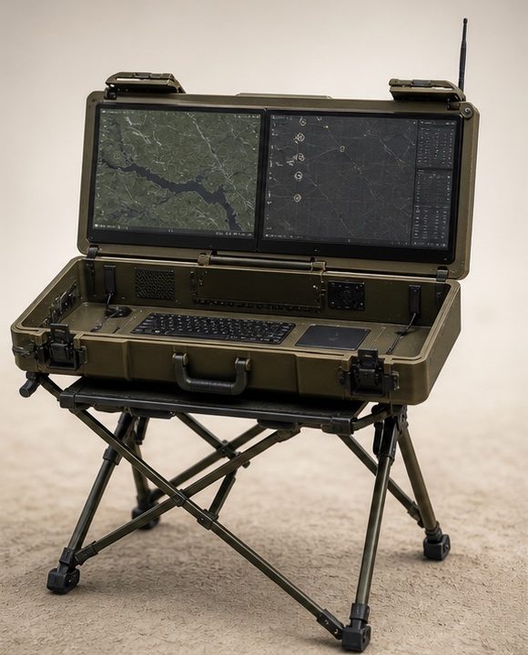 Концепт-візуал польової наземної станції HARDY GCS FIELD