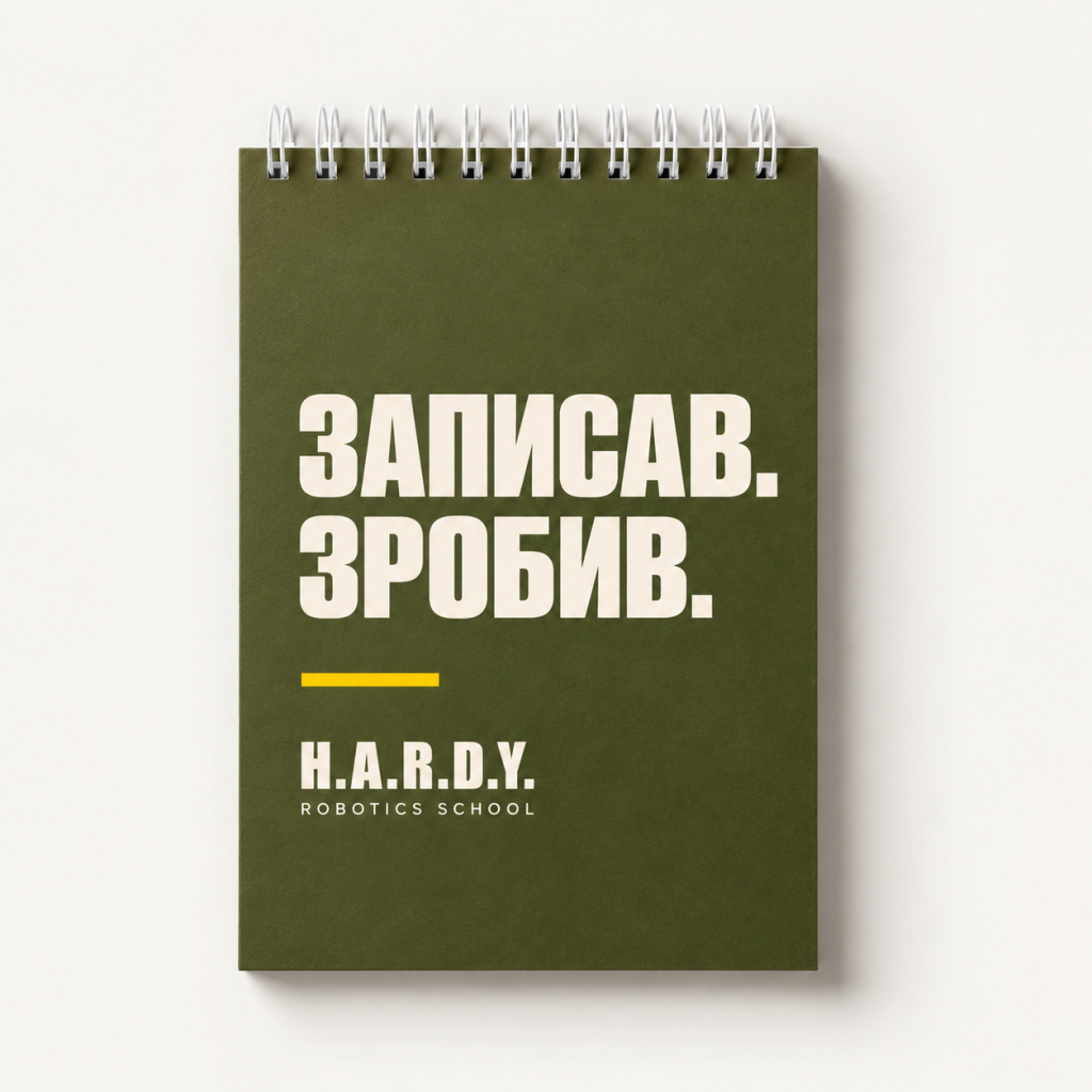 Візуалізація брендування: Блокнот HARDY «ЗАПИСАВ. ЗРОБИВ.»
